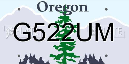 G522UM Oregon License Plate