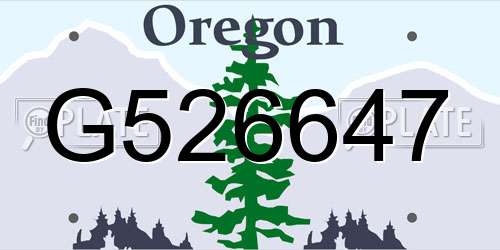 G526647 Oregon License Plate