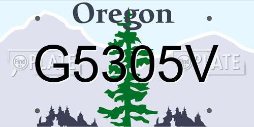 G5305V Oregon License Plate