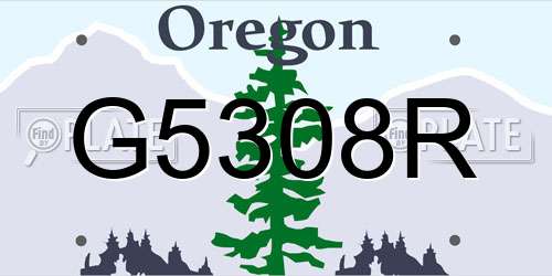 G5308R Oregon License Plate