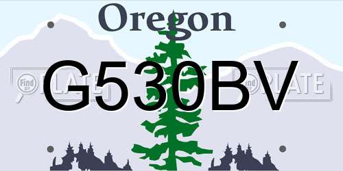 G530BV Oregon License Plate