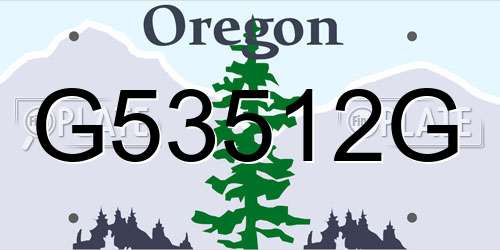 G53512G Oregon License Plate
