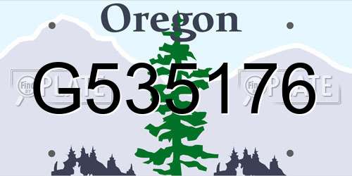 G535176 Oregon License Plate
