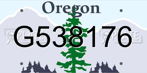 G538176 Oregon License Plate