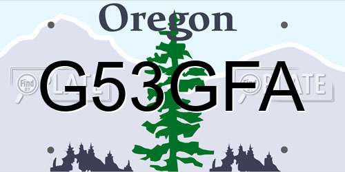 G53GFA Oregon License Plate