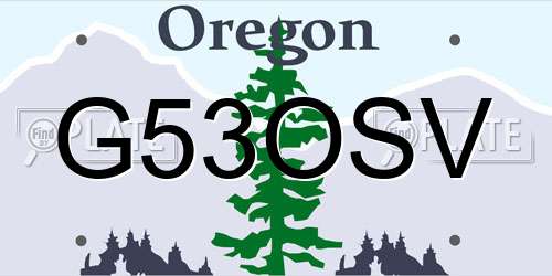 G53OSV Oregon License Plate