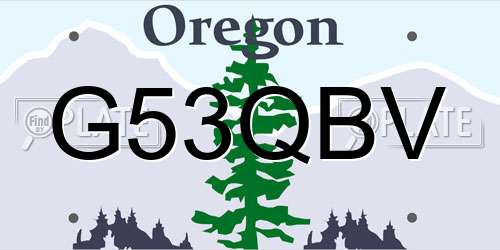 G53QBV Oregon License Plate