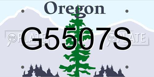 G5507S Oregon License Plate