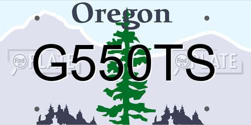 G550TS Oregon License Plate