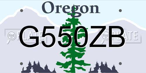 G550ZB Oregon License Plate