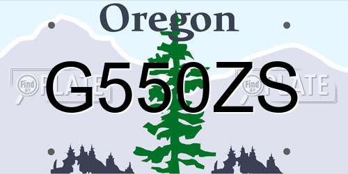 G550ZS Oregon License Plate
