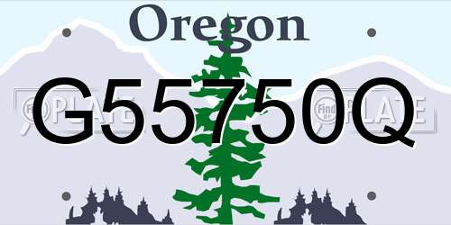 G55750Q Oregon License Plate