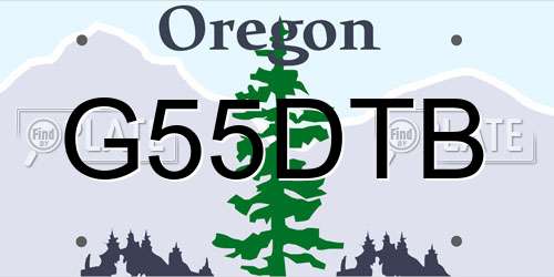 G55DTB Oregon License Plate
