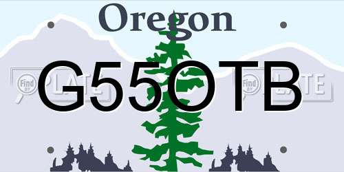 G55OTB Oregon License Plate