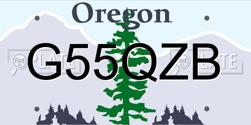 G55QZB Oregon License Plate