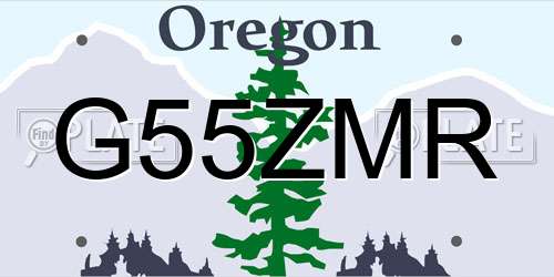 G55ZMR Oregon License Plate