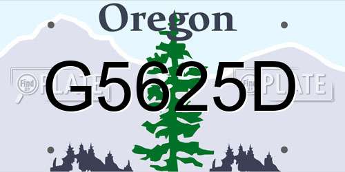 G5625D Oregon License Plate