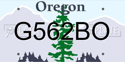 G562BO Oregon License Plate