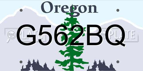 G562BQ Oregon License Plate
