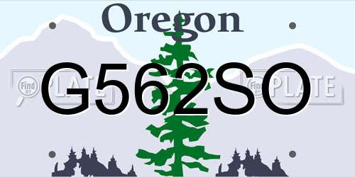 G562SO Oregon License Plate