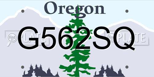 G562SQ Oregon License Plate