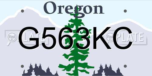 G563KC Oregon License Plate