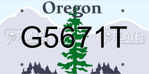G5671T Oregon License Plate