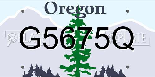 G5675Q Oregon License Plate