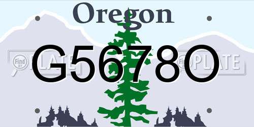 G5678O Oregon License Plate