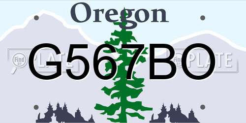 G567BO Oregon License Plate