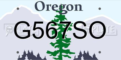 G567SO Oregon License Plate