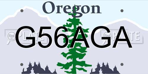 G56AGA Oregon License Plate