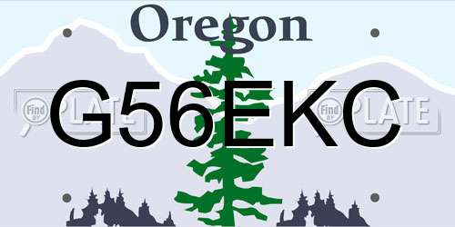 G56EKC Oregon License Plate