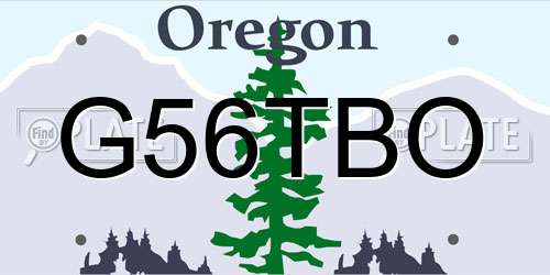 G56TBO Oregon License Plate