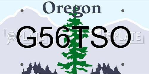 G56TSO Oregon License Plate