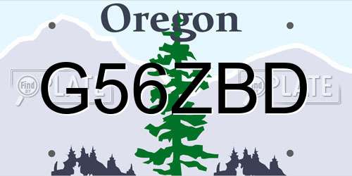 G56ZBD Oregon License Plate