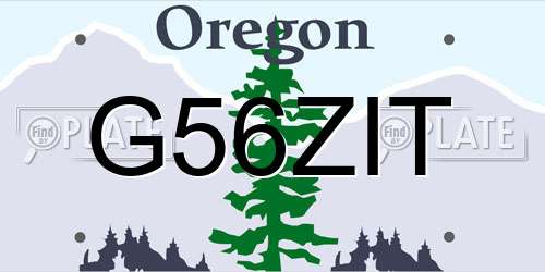 G56ZIT Oregon License Plate