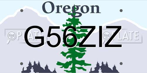 G56ZIZ Oregon License Plate
