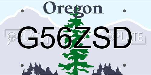 G56ZSD Oregon License Plate