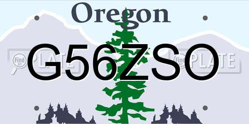 G56ZSO Oregon License Plate