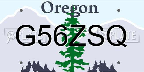 G56ZSQ Oregon License Plate