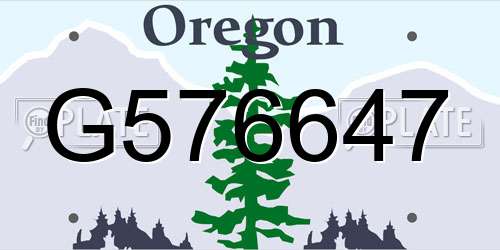 G576647 Oregon License Plate
