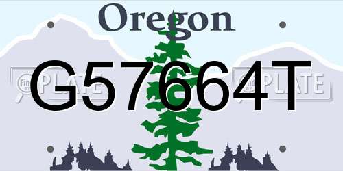 G57664T Oregon License Plate