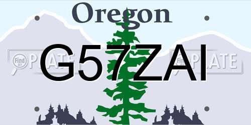 G57ZAI Oregon License Plate