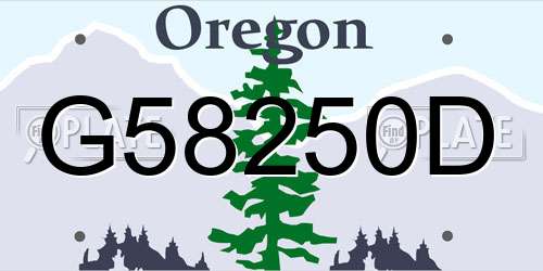 G58250D Oregon License Plate