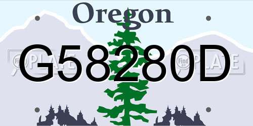 G58280D Oregon License Plate