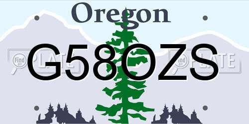 G58OZS Oregon License Plate