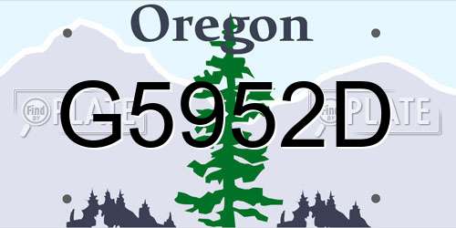 G5952D Oregon License Plate