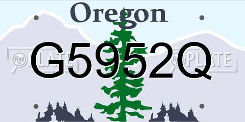 G5952Q Oregon License Plate