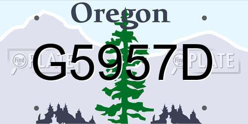 G5957D Oregon License Plate